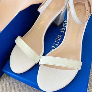STUART WEITZMAN
Simple Croco Ankle-Strap Sandals size 7